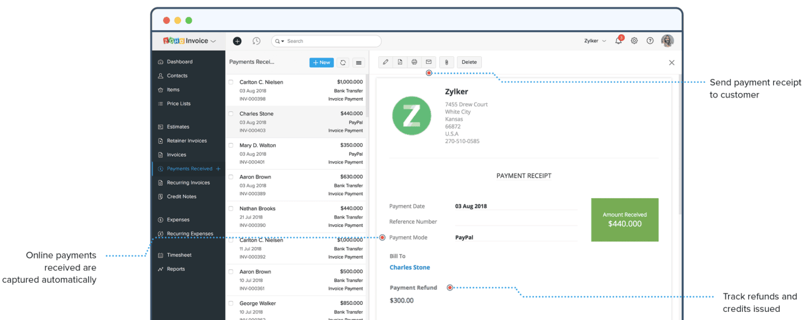 Zoho Invoice Payment